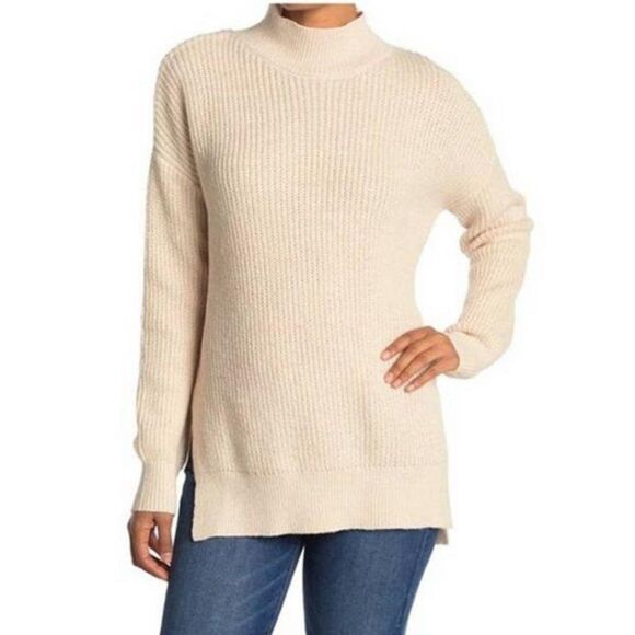 SWEATER SALE 3/$30 Abound Cream Mock Turtleneck Tunic Sweater - Picture 1 of 5